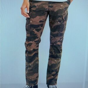 Men's Camouflage Cargo Pants - Brown/Olive Straight Build in Flex